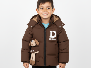 Chaqueta Cafe Impermeable Para Niño