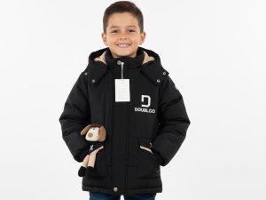 Chaqueta Negra Impermeable Para Niño