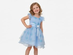 Vestido Elegante Azul Para Niña