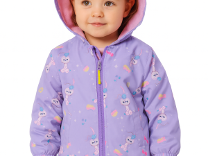 Chaqueta Importada Impermeable Lila Para Niña