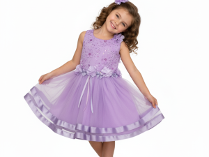 Vestido Elegante De Color Lila Para Niña