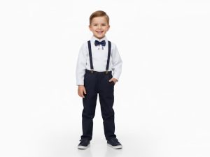 Conjunto Formal De Color Azul Oscuro Para Niño