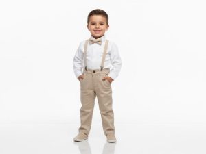 Conjunto Formal De Color Beige Para Niño