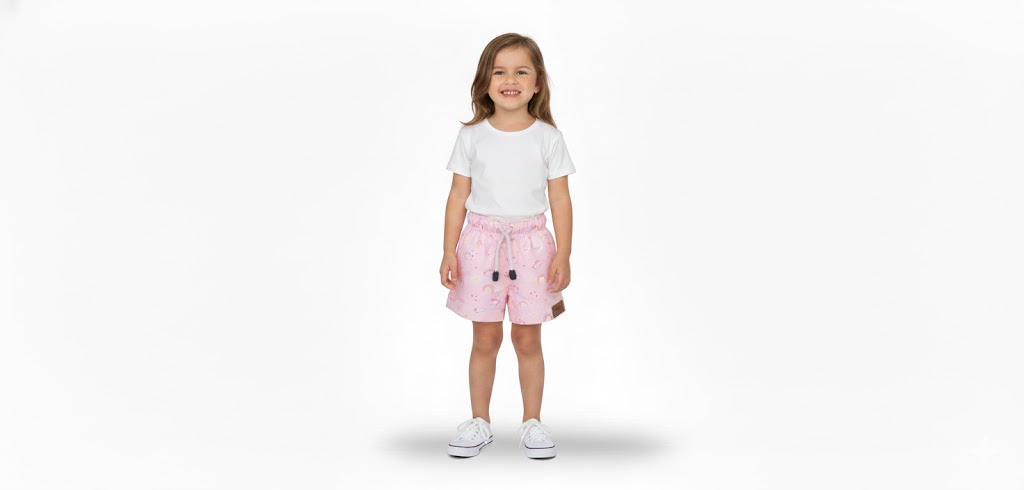 Bermuda Playera De Color Rosa Para Niña