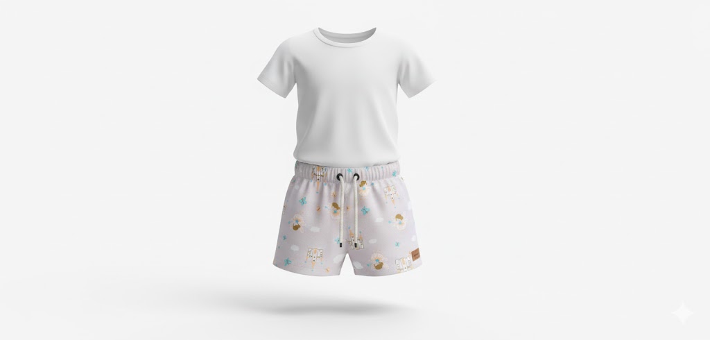 Bermuda Playera Color Palo Rosa Para Niña - Imagen 2